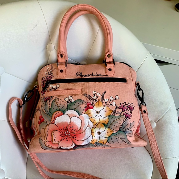 Anuschka Vintage Garden Hand Painted Satchel - Picture 2 of 10